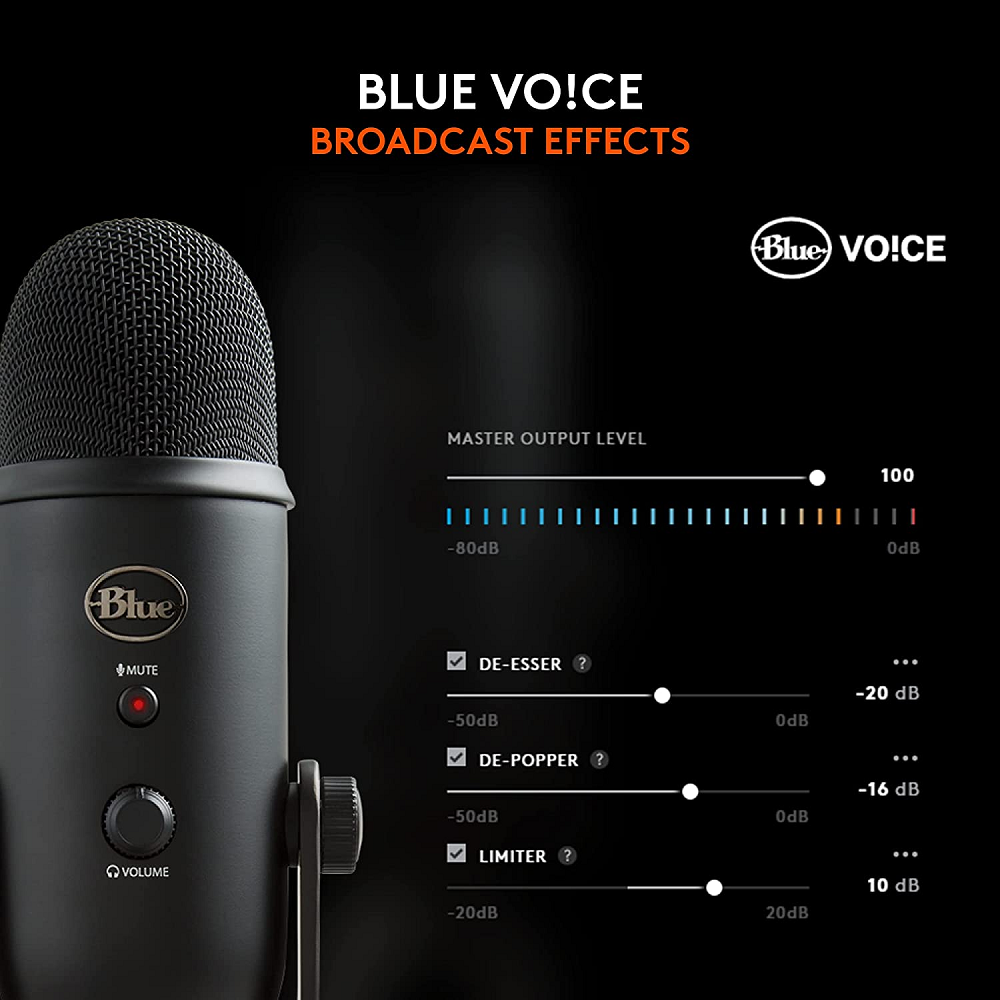 Micrófono Blue Yeti Condensador Omnidireccional Color Blackouts