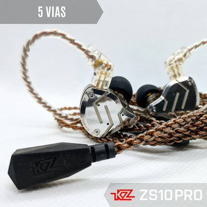 Kz Zs10 Pro Audífonos Monitor 10 Drivers Sin Mic