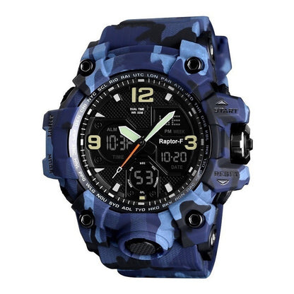 Reloj Hombre Raptor-f Militar Doble Esfera 50 Mts Agua Bkm